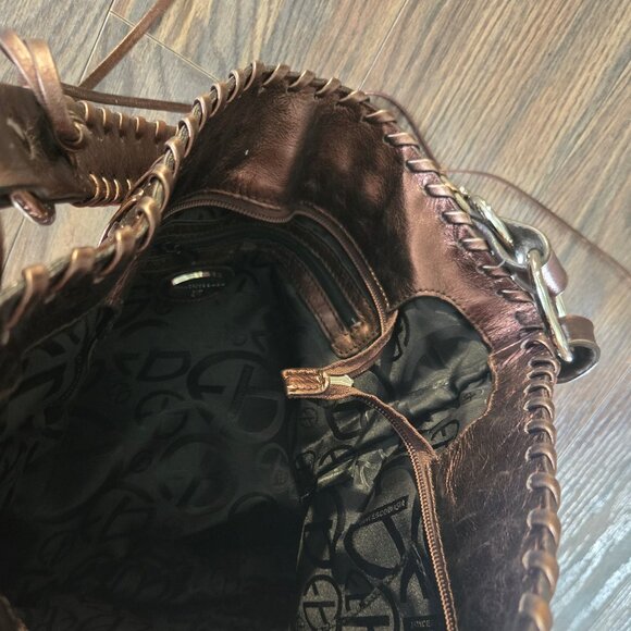 FRANCESCO BIASIA Large Bohemian Style Hobo Shoulder Bag GENUINE LEATHER - Picture 4 of 11